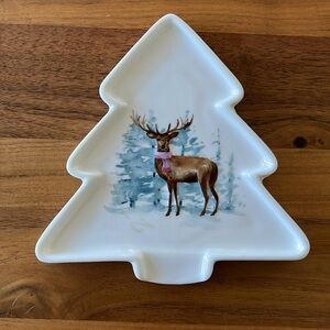 COOKSMART England Christmas Theme Spoon Rest Tree Shape 3D Deer Design Whimsical